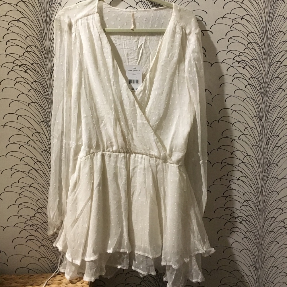 Free People White Flowy Dress